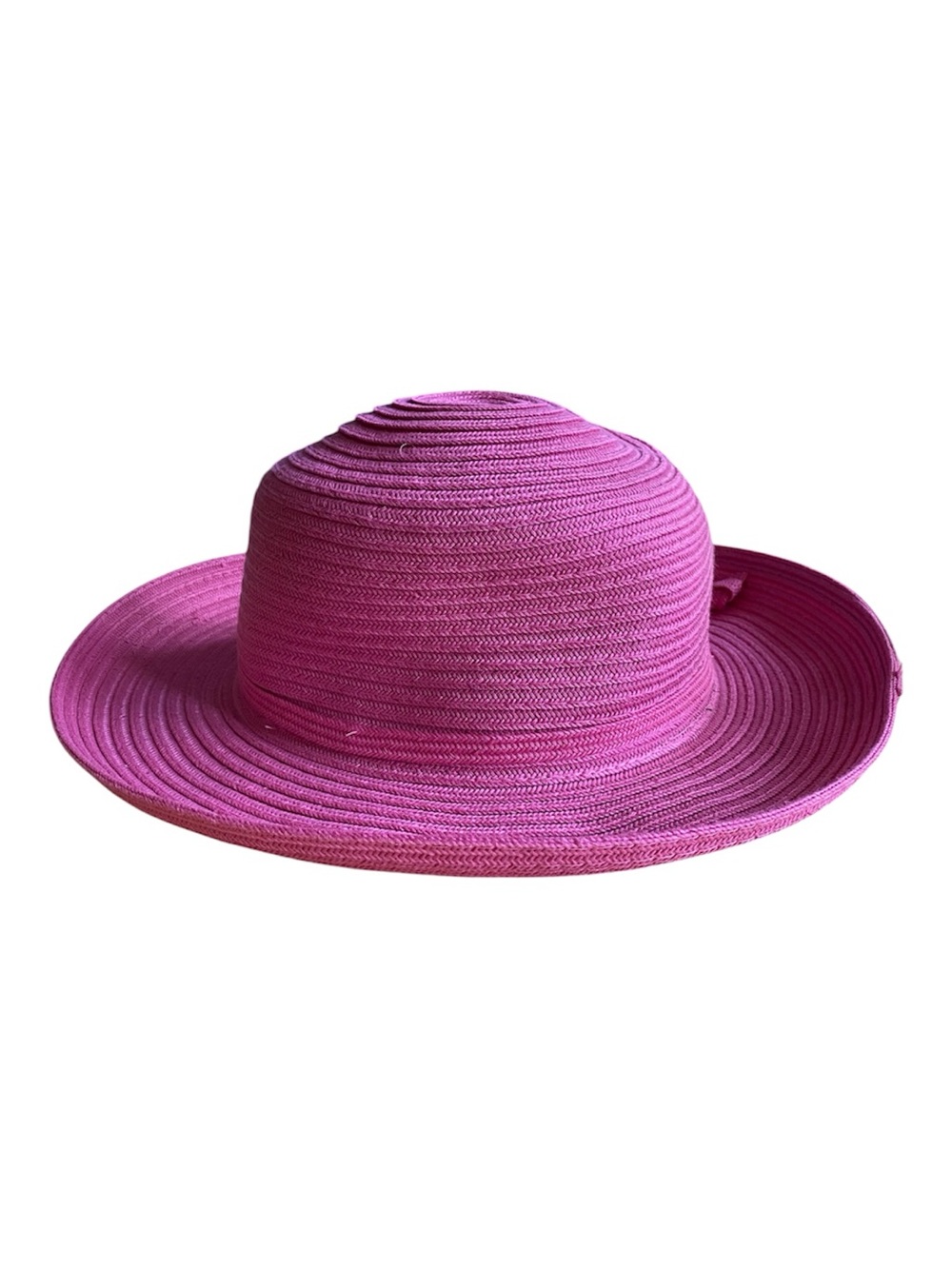 August Hats Wide-Brim Polyester Sun Hat in Bright Pink